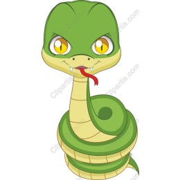 Playful Cartoon Green Snake