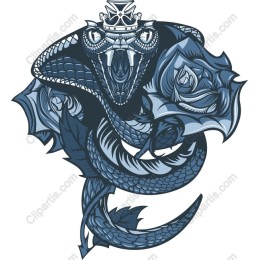 Crowned Snake and Roses