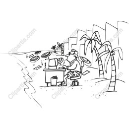 Tropical Office Escape - Humorous Beach Work