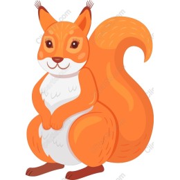 Charming Cartoon Squirrel