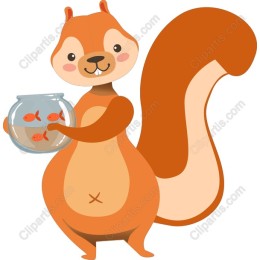 Playful Squirrel with Fishbowl