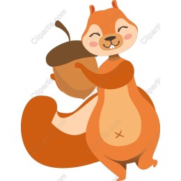 Cheerful Squirrel with Acorn