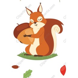 Charming Squirrel with Acorn