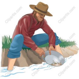 Gold Miner Panning for Gold