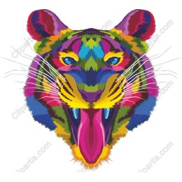 Vibrant Multicolored Tiger