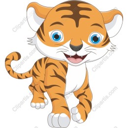 Adorable Cartoon Tiger Cub