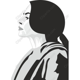 Elegant Woman Profile in Black and White