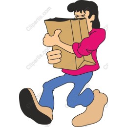 Joyful Cartoon Character with Box