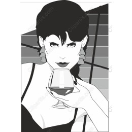 Elegant Woman Holding a Glass