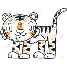 Cheerful Cartoon Tiger