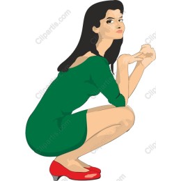 Stylish Woman in Green Dress