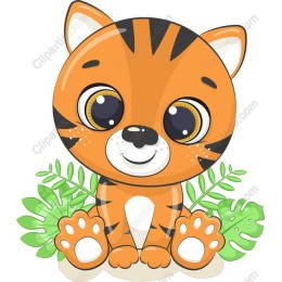Cheerful Cartoon Tiger