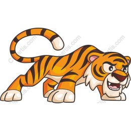 Vibrant Cartoon Tiger