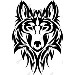 Tribal Wolf Head