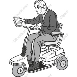 Elderly Man on Mobility Scooter