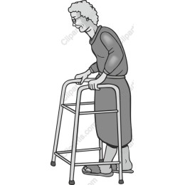 Elderly Woman with Walker