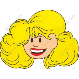 Cheerful Cartoon Character with Blonde Hair