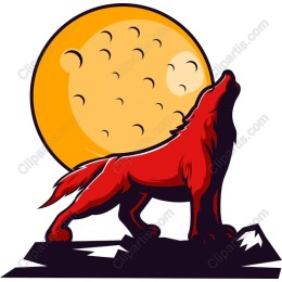 Howling Wolf Under Full Moon