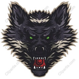 Ferocious Snarling Wolf Head