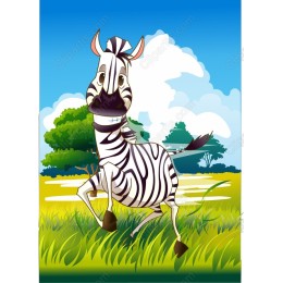 Playful Cartoon Zebra