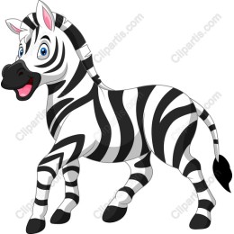 Playful Cartoon Zebra