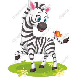 Whimsical Zebra and Butterfly