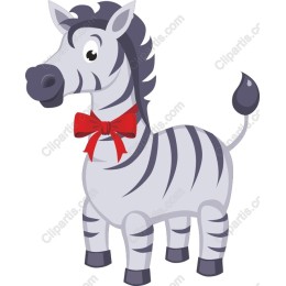 Charming Cartoon Zebra with Red Bow