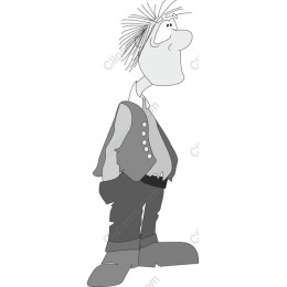 Quirky Grey Man Character