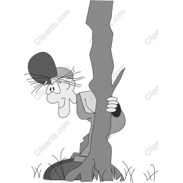 Playful Peeking Character