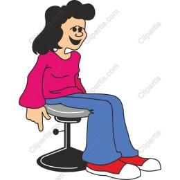 Cheerful Woman Sitting on Swivel Chair