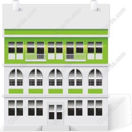 Vibrant Green Modern Building
