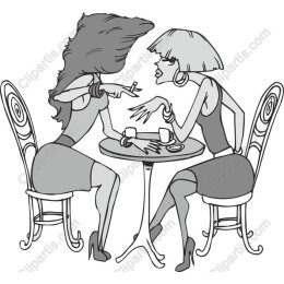 Chic Women's Cafe Conversation