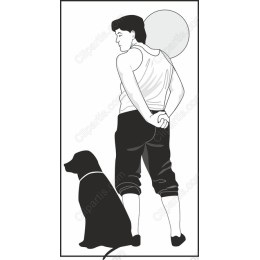 Thoughtful Companion: Young Person and Dog