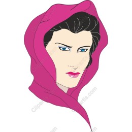 Elegant Pink Hooded Woman