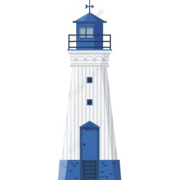  Lighthouse in Blue and White