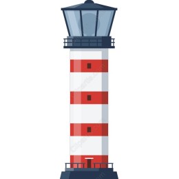 Classic Red and White Striped Lighthouse