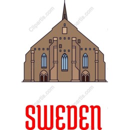 Swedish Church with SWEDEN Typography
