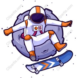 Fearless Astronaut Skateboarder