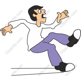 Humorous Slipping Man
