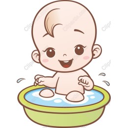 Adorable Baby in Tub