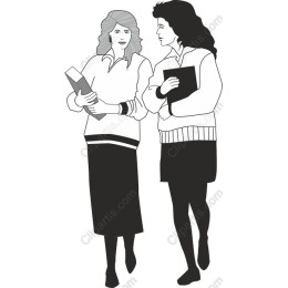 Chic of Two Women in Conversation