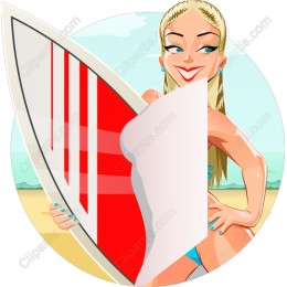 Vibrant Female Surfer
