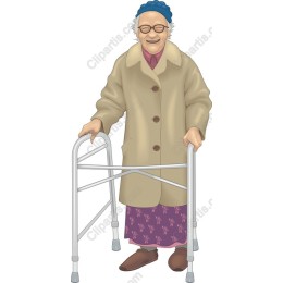 Elderly Woman with Walker
