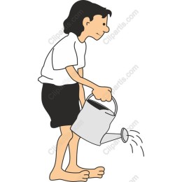 Charming Young Gardener Watering Plants