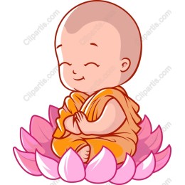 Serene Baby Monk on Lotus Flower