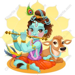 Vibrant Lord Krishna Playing Flute