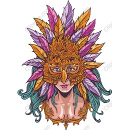 Vibrant Feathered Mask