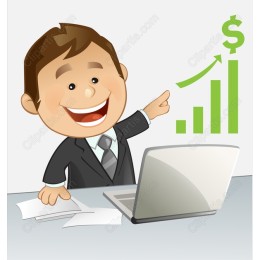 Confident Businessman with Growth Chart