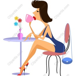 Elegant Woman Sipping Coffee