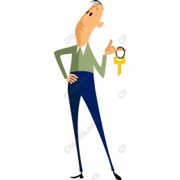 Stylized Male Character with Keyring